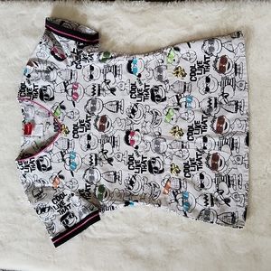 Peanuts "Cool  Like That" Scrub Top Shirt Women's Size S